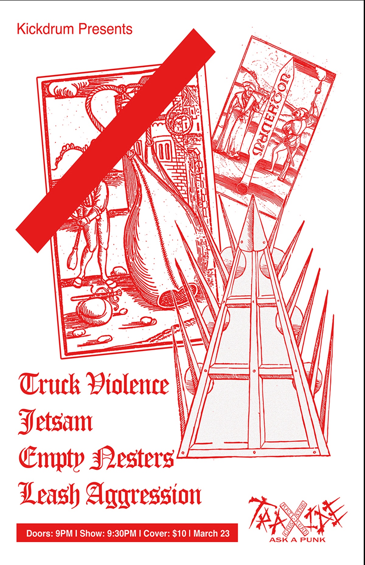 Kickdrum Presents: Truck Violence / Jetsam / Empty Nesters / Leash Aggression @ Traxide