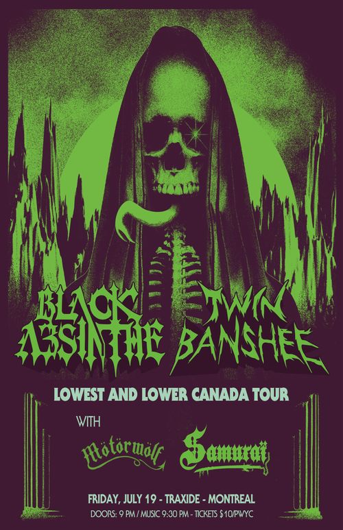 BLACK ABSINTHE & TWIN BANSHEE - MONTREAL - LOWEST AND LOWER TOUR W/ Motorwolf & Samurai