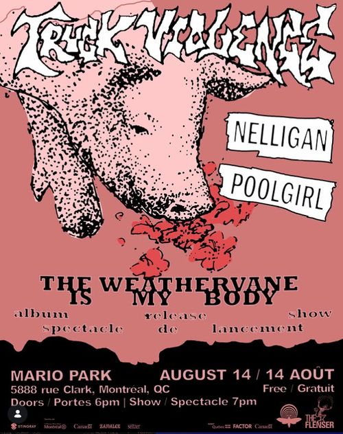 Free outdoor show: TRUCK VIOLENCE (record release) + NELLIGAN + POOLGIRL 