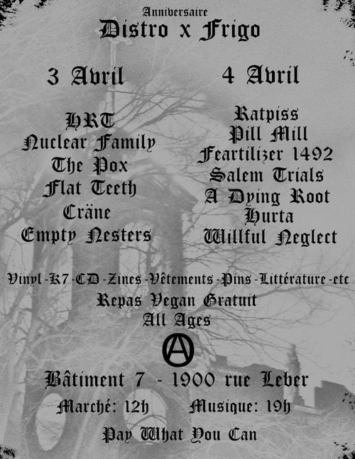 Anniversaire Distro X Frigo - vendredi