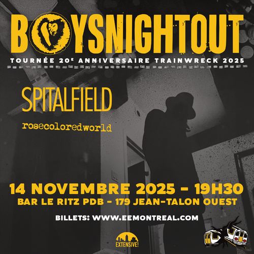 Boys Night Out + Spitalfield + Rosecoloredworld | 14 novembre