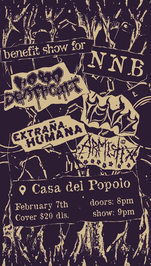 NNB Benefit: Hobo Deathcult, Extraña Humana, Tenaz, Armistix