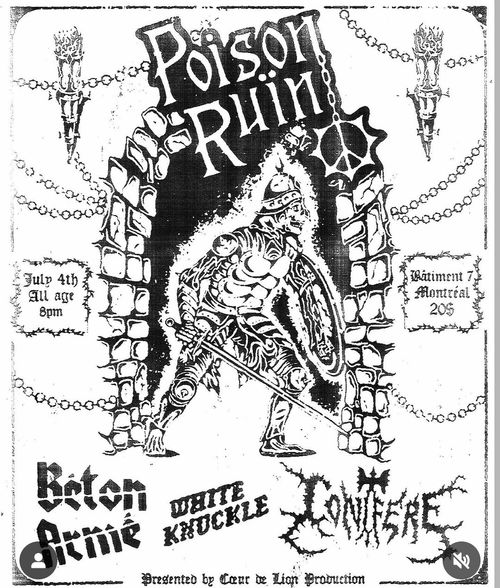 Poison Ruin, Béton Armé, White Knuckle, Conifere