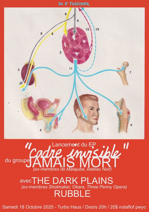 Lancement du EP "Cadre Invisible" de JAMAIS MORT, avec THE DARK PLAINS et RUBBLE