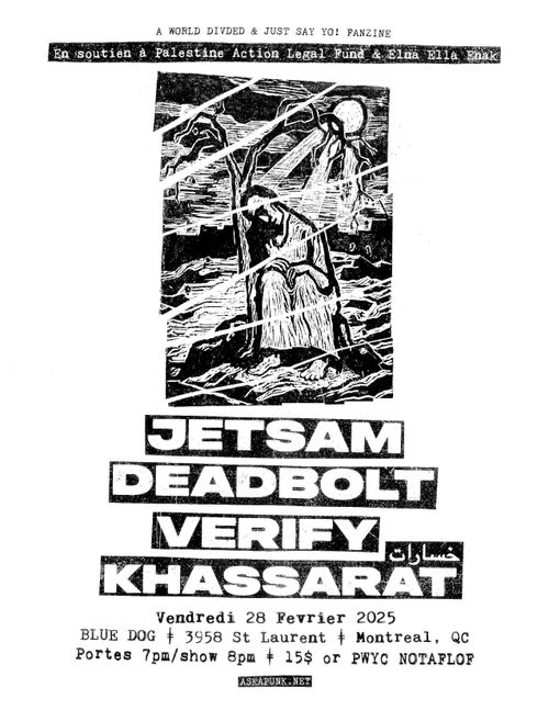 Palestine Benefit: JETSAM + DEADBOLT + VERIFY +  خسارات KHASSARAT 