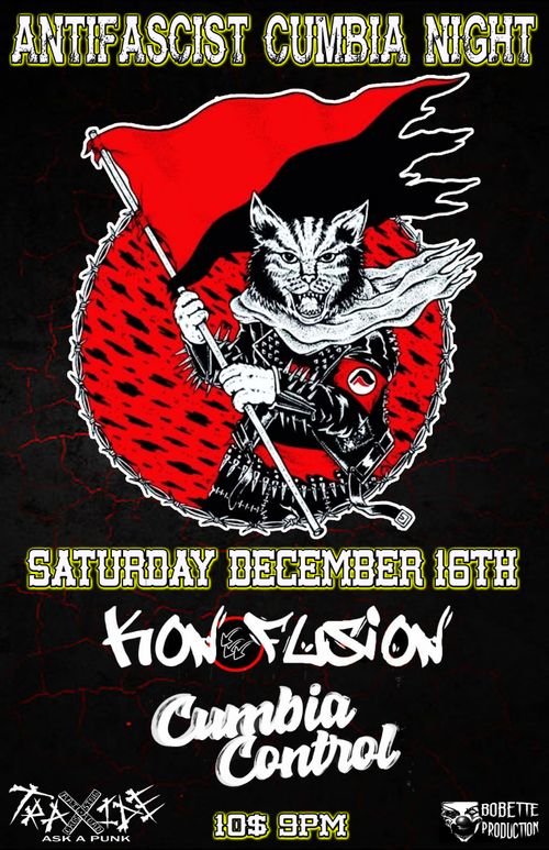 Antifascist cumbia night at Traxide with Konfusion and Cumbia control!