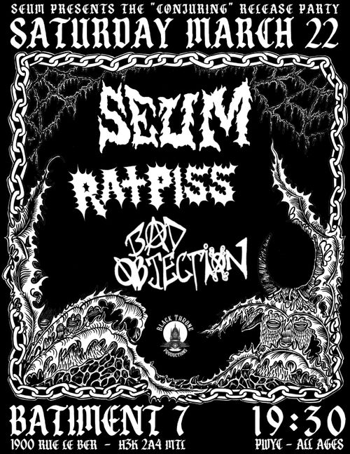 CONJURING Release Party: SEUM // RATPISS // BAD OBJECTION (ALL AGES/PWYC)