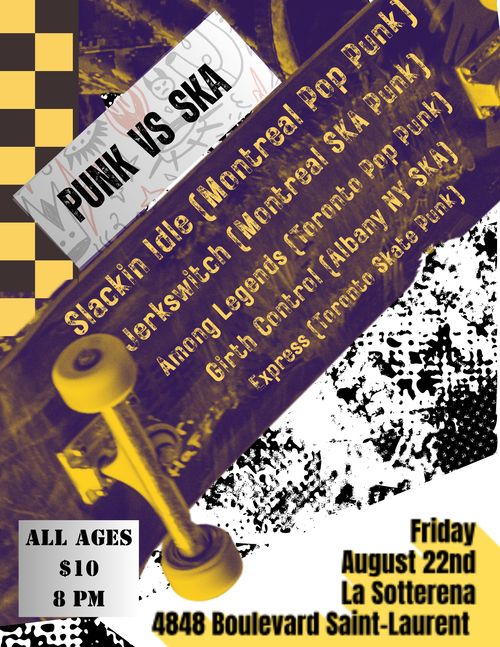 ALL AGES - Punk & SKA - Slackin Idle, Girth Control, Jerkswitch, Among Legends, Express