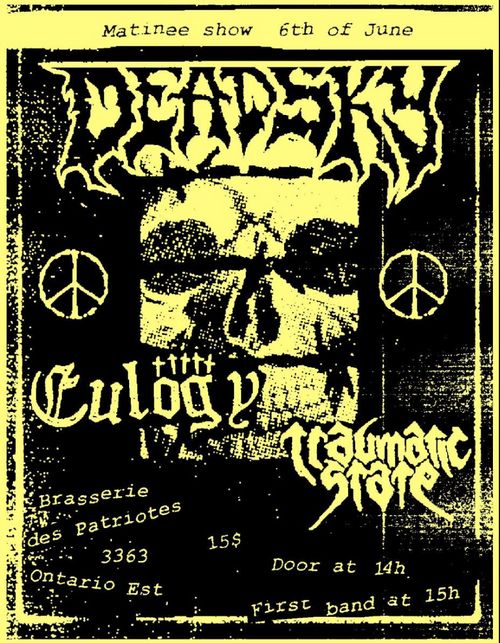 DEADSKY (Pittsburg/Profane Existence Records), EULOGY, TRAUMATIC STATE