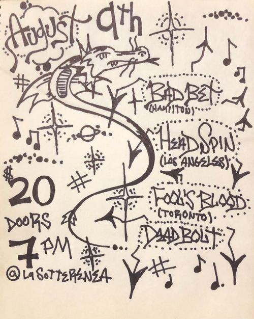 Bad bet, Headspin, Fools Blood, Deadbolt