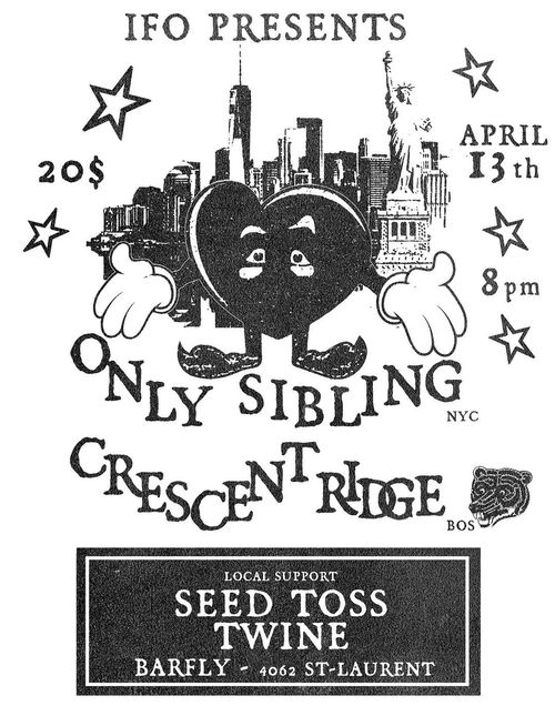 Only Sibling, Crescent Ridge, Seed Toss, Twinebarfly