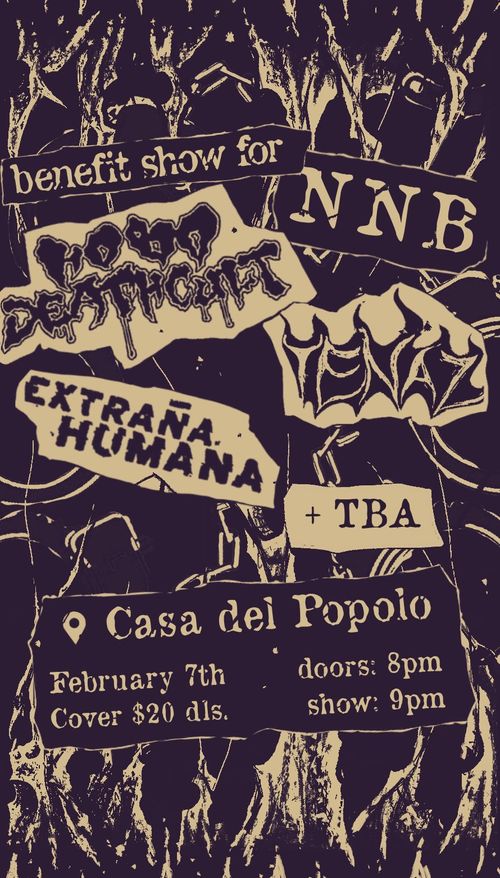 NNB Benefit: Hobo Deathcult, Extraña Humana, Tenaz, TBA