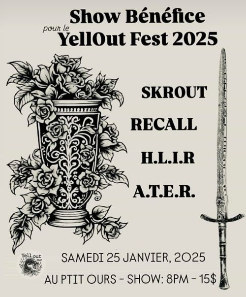 SKROUT, RECALL, H.L.I.R., A.T.E.R. (Show bénéfice pour le YellOut Fest 2025)