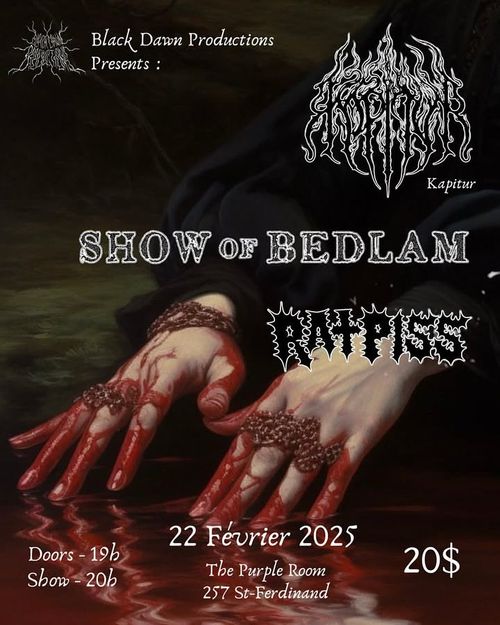 Kapitur, Show of Bedlam, Ratpiss @ The Purple Room - February 22nd, 2025